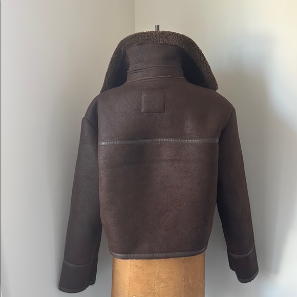 Brown Shearling Women's Jacket - Picture 3 of 8